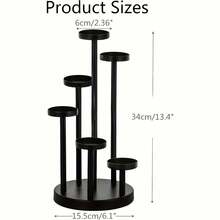 1pc Elegant 6-Pillar Candle Holder - Sophisticated Black Candle Holder, Suitable For Centerpiece Decoration, Wedding, Party, Dining Table And Fireplace - one-size - View 3