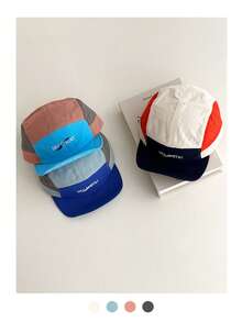 Mũ lưỡi trai phong cách đường phố unisex phối màu, mũ bóng chày nhanh khô, mũ snapback in chữ, mũ đạp xe ngoài trời đa năng, mũ chống nắng mùa hè 5 múi mỏng phối màu, chống thấm nước. - Nhiều màu - Xem 5