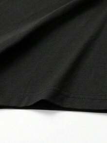 Men's Fashionable Solid Color Basic Short Sleeve Casual T-Shirt GRDR - Black - View 5