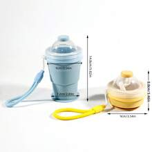1 pieza Vaso plegable portátil de silicona para bolas de hielo, vaso con pajita para bolas de hielo grandes de bricolaje, viene con vaso de agua - Multicolor - Ver 12