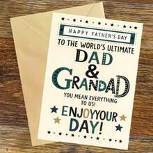 1 pieza Tarjeta del Día del Padre, con sobre de estilo de color aleatorio, regalo del Día del Padre - multicolor - Ver 4