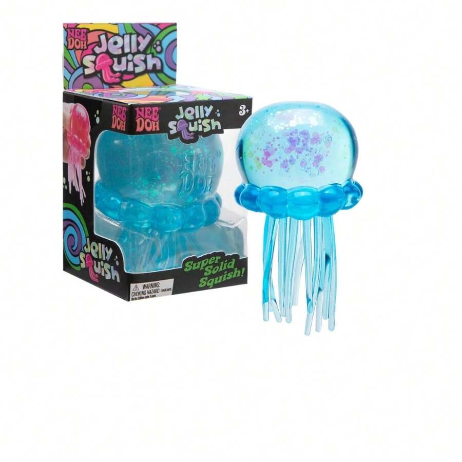 NeeD0h Jellyfish Squeeze Toys, Jellyfish Design Squeeze Stress Ball, Drop Malt Sugar Balls Relieve Stress, Sensory Toy With A Super Solid Squish For Adult - Màu xanh lam - Xem 1