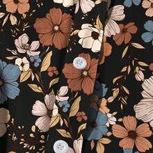 Plus Size Casual Floral All-Over Print Shirt, Suitable For Summer Chic Blouses For Women - Multicolor - Ver 7