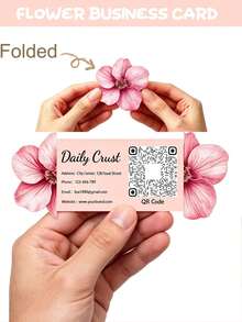 Tarjetas de visita sociales personalizadas, tarjetas de visita florales plegables personalizadas, tarjetas de información personalizables, adecuadas para que individuos, tiendas y empresas aumenten su visibilidad, nuevo diseño - multicolor - Ver 6