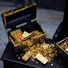 1 Set Mini Pirate Treasure Chest With Coins And Barrel - Metal Aquarium Decor, For Halloween And Christmas Fish Tank Decorations, Sturdy Metal Structure, Realistic Design For Aquatic Plants And Fish, Aquarium Decor, Holiday Decoration, Ornament, Fine Craftsmanship, Aquarium Accessories, Home Decor, Aquarium Decoration, Aquarium Set, Aquarium Supplies, Fish Decor, Mini Model - B - View 7