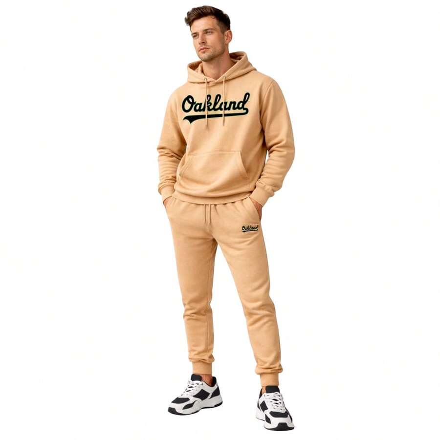 Men T-Shirt Co-Ords - 墨綠色 - 查看 1