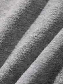 Camiseta de mujer con cuello redondo de manga corta con 2 en 1 y encaje empalmado - Gris - Ver 6