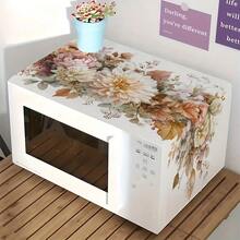 1pc Elegant Floral Pattern Oven Microwave Dust Cover, Decorative Use For Oven, Countertop, Dining Table (Not For Direct Heat Contact) - Multicolor - View 5