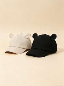 1pc/2pcs Solid Color Baby Toddler Sun Protection Baseball Cap, Unisex Soft Versatile Adjustable Sun Hat, Suitable For Outdoor Daily Wear - Multicolor - View 3