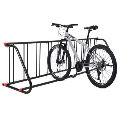 Heavy Duty Steel Bike Rack - Commercial Cycle Floor Stand - Fits 5-10 Bikes - Freestanding, Rust-Resistant Storage Organizer For Outdoor, Garage, Schools, Shops, Apartments
