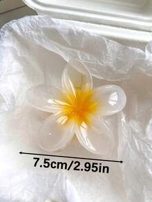 1個 7.5cm/2.95in 彩色玫瑰造型髮夾，白色、黃色、粉色、藍色可選。輕量塑料髮飾，適合日常出門、休閒穿搭、派對、上班、海邊度假、馬尾、盤髮、洗髮、化妝、搭配穿搭、夏季假期與節慶，度假海灘必備抓夾 - 彩色 - 查看 2