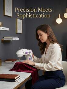 SOKANY Mini, Lightweight, Multi-Functional Electric Sewing Machine With A Desktop Overlock Edging And Automatic Thread Winding; Double-Thread Sewing; Suitable For Repairing Household Clothing And Making Handicrafts; Lightweight And Easy To Operate. - Mauve Purple - View 3