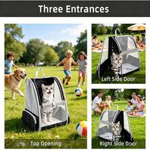 15lbs Capacity Cat Backpack, Large Pet Carrier Backpack Suitable For Medium/Small Dogs, Cats, Rabbits, Breathable Mesh Outdoor Travel Backpack For Hiking, Walking - Multicolor - View 11