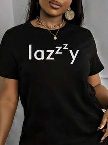 Stylish Women's Polyester T-Shirt With Round Neck And Graphic Print, Spring/Summer, Summer T-Shirt - Black - View 8