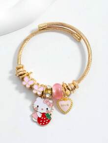 1 chiếc vòng tay hình nhân vật hoạt hình Sanrio với mặt dây chuyền KT Cat Kuromi, phụ kiện thời trang và đa năng. - Nhiều màu 1 - Xem 4