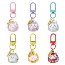 Japanese Cartoon Lucky Cat Water Sound Bell Pendant, Copper Dreamy Water Sound Fashion Backpack Bell Decoration, Party Keychain Gift Bag - A - View 2