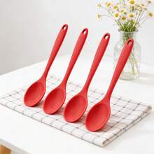 2/4 piezas Juego de utensilios de cocina de silicona, cuchara mezcladora multifuncional, resistente al calor, cuchara para hornear, disponible en 3 colores - Ver 17