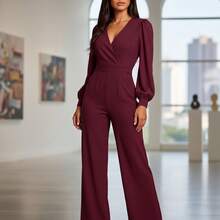 Palazzo Elegante Y Formal de Gran Calidad Para Mujer Ideal Para Bodas O Fiestas Importantes - Vino - Ver 1