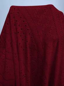 Nuevo vestido de verano con cuello cuadrado, cordón y lunares, con falda acampanada y cintura ceñida, vestido corto elegante para mujeres - Burdeos - Ver 4