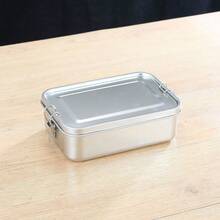 1pc Stainless Steel Bento Box Metal Lunch Box Food Storage Containers Metal Lunch Container, Lockable Clips To Leak Proof, Reusable Dishwasher Lunch Snack Boxes For Work - Silver - View 11