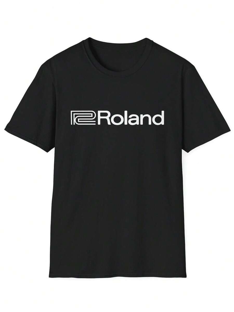 Camiseta Roland UniS1ex Softstyle. Camiseta UniS1ex 100% algodón de 220 g. Peso ideal para todas las estaciones, apta tanto para hombres como para mujeres. Tejido de alta calidad y duradero, suave al tacto y de larga duración. Prenda transpirable, ideal para el otoño, vacaciones, el Día de la Madre, celebraciones del Día de la Independencia y como regalo. - Negro - Ver 1
