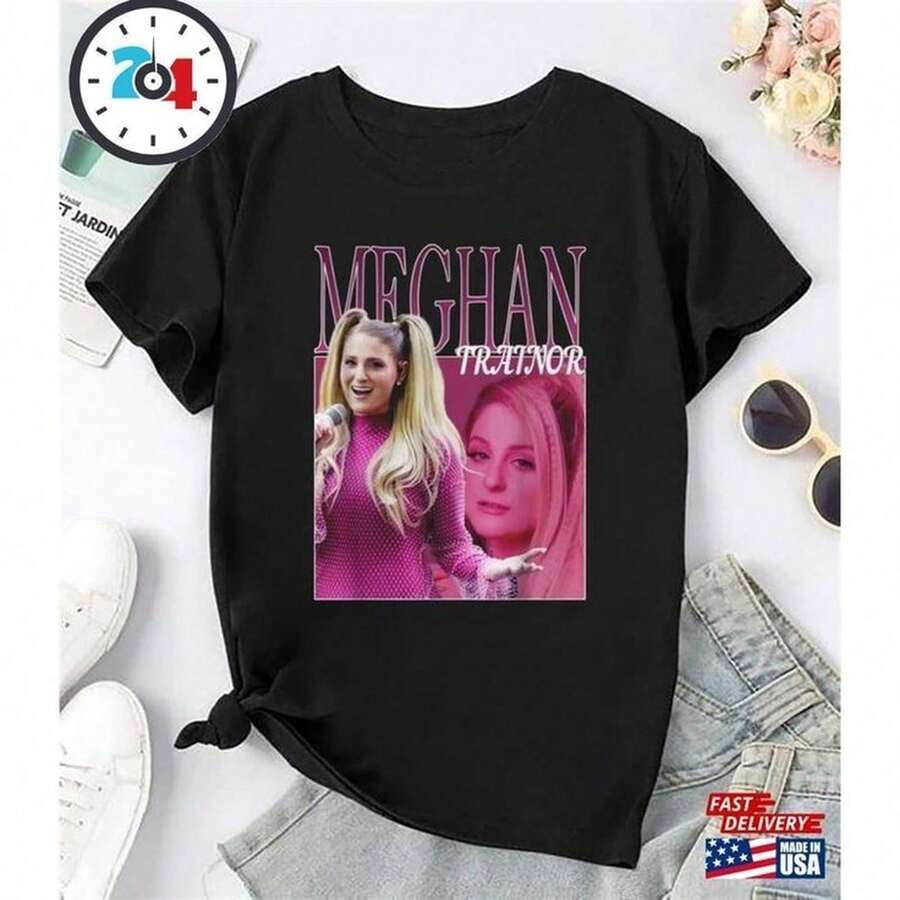 Bootleg Meghan Trainor T-Shirt Fan Gift Tour 2024 T-Shirt Unisex _ Color_ Black_White _ Size_ VariousShirt For Women 100% Cotton Unisex T-Shirt - Comfortable Premium Casual T-Shirt - 黑色 - 查看 1
