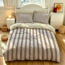 3pcs Set Minimalist Elegant Line Print Duvet Cover Set, Lace Print, Includes 1 Duvet Cover & 2 Pillow Shams, No Filling, Soft & Comfortable Bedding, Polyester, Suitable For Indoor Decor, Home Goods, All Seasons, Fit For Bedroom, Hotel, Homestay, Boys & Girls Room - 80092+SJT+Y - View 1