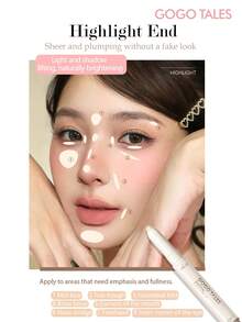 GOGO TALES GOGOTALES 2-in-1 Contour and Highlight Stick, Ciptakan Bayangan 3D dan Kulit Cerah, Kontur Alami dan Pembentukan Wajah, Ringkas dan Portabel, Ideal untuk Pemula - #G02 Putih Berkabut - View 8