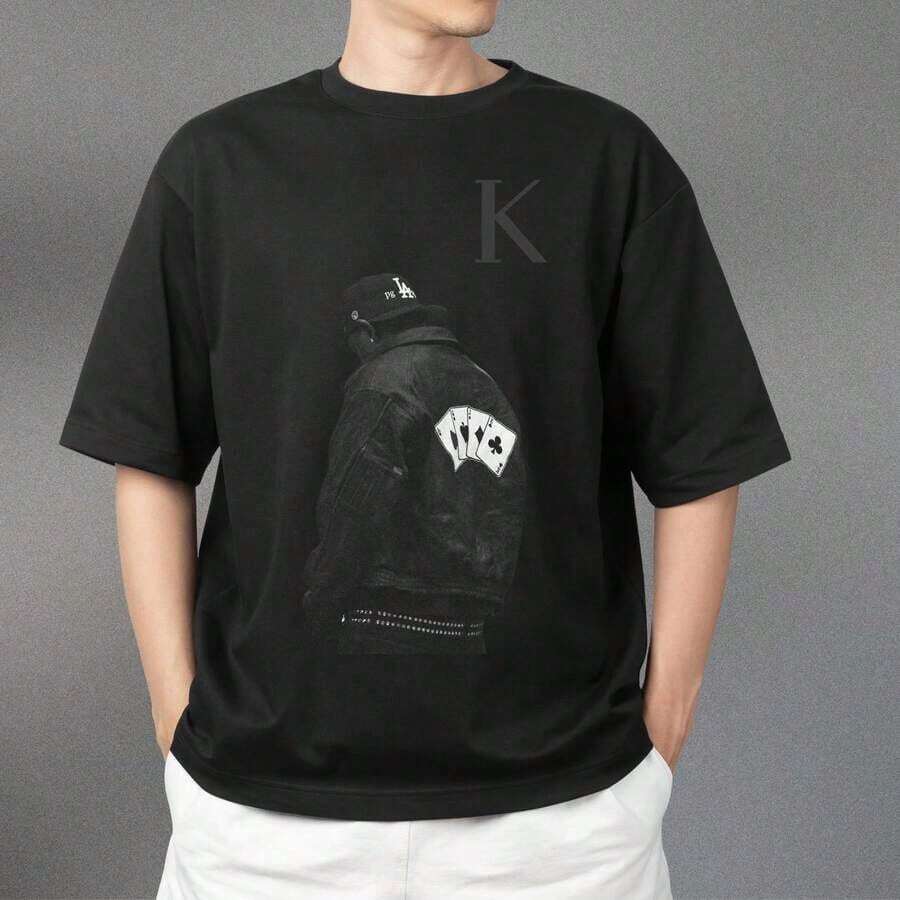 T-shirt grafiche da uomo, T-shirt grafica Kend Rick Lam Ar, stile retrò rap, abbigliamento estivo, Festa del Papà, Laurea, Giorno dell'Indipendenza, per uomo - nero - Visualizzare 1