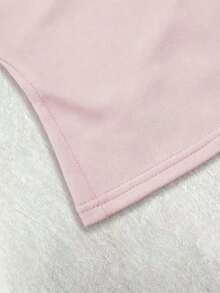 Camiseta ajustada de patchwork para mujeres - Rosa - Ver 3