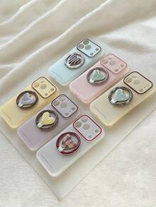 Multi-Color Korean Style Heart-Shaped Magnetic Phone Stand, Jewelry Sliding Phone Holder, Slouchy Stand, Smartphone Stand, Smartphone Pendant, Portable Desktop Anti-Slip Design Small Item, Phone Stand, Phone Accessories, Compatible With IPhone 16 Phone Case, 17 Phone Case, Protective Cover Smartphone Stand, Phone Shoulder Bag Strap, Phone Charm, Summer Cool Wind Generator, Lightweight Phone Grip Stand For Phone Case - Multicolor - View 5