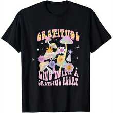 Gratitude T-Shirt with Grateful Heart - clothesG, Sarcastic Humclothes T-Shirt fclothes Adults, Round Neck, Regular Fit, Casual Clothing fclothes All Seasons, Casual Graphic Playful T-Shirt Comfclothestable Fit, Gratitude T-Shirt - Negro - Ver 1