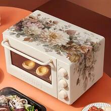 1pc Elegant Floral Pattern Oven Microwave Dust Cover, Decorative Use For Oven, Countertop, Dining Table (Not For Direct Heat Contact) - Multicolor - View 1