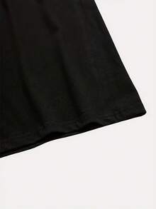 1pc Camiseta de Mujer Talla Grande con Estampado de Gato en Forma de Corazón: Estilo Suave, Tierno y Encantador, Moda Casual con Vibra Vintage, Perfecta para Ocio y Deporte en Primavera. Cuello Redondo, Manga Corta, Disponible en Tallas 1XL a 5XL - Negro - Ver 4