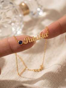 Gelang Kaki Wanita Perak Berlapis Emas 18K dengan Nama & Batu Kelahiran yang Dipersonalisasi, Gelang Kaki Berlapis Gaya Minimalis, Hadiah Liburan Musim Panas untuk Wanita - MultiWarna - View 8