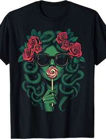 Camiseta Medusa Roses Roses Sunglasses Lollipop Vibe - Blanco - Ver 1
