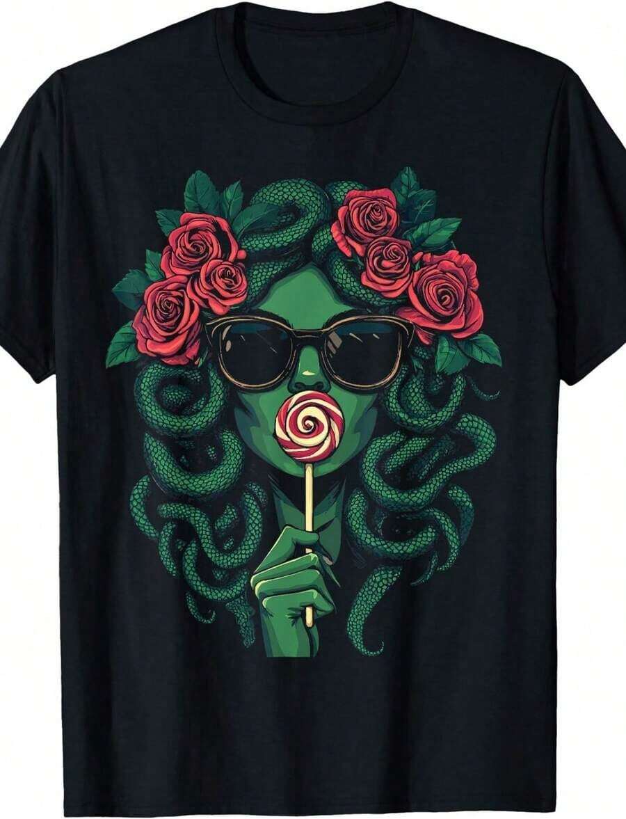 Camiseta Medusa Roses Roses Sunglasses Lollipop Vibe - Blanco - Ver 1
