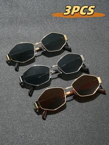 2 Cặp Kính Thời Trang Hình Bầu Dục Phong Cách Bohemian Cổ Điển, Kính Mắt Thời Trang Unisex, Phụ Kiện Chụp Ảnh Đường Phố Cao Cấp - 2 tấm phim màu xanh trà với khung vàng - Xem 15