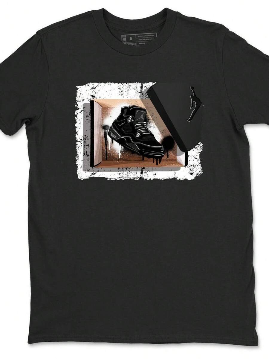 Unisex T-shirt New Kicks Grafisk T-shirt, bästa t-shirts att bära, herr-t-shirts, herrkläder, herrset, herr-t-shirt, herrartiklar, vardagsklänningar för kvinnor, damset, eleganta blusar, dam-t-shirts, damklänning - Svart - Visa 1