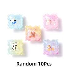 10pcs Happy Dog Print Acrylic Beads, Transparent Gradient Beautiful Birthday Decor Beads, Freely DIY Creative Bracelets, Necklaces, Bag Charms And Other Craft Projects - Multicolor - View 12