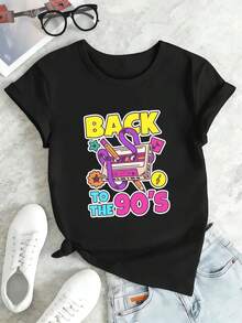 Dam-T-shirts - Svart - Visa 2