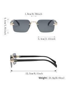 1pc Retro Solid Color Frameless Fashion Glasses, Unisex High-End Personalized Metal Rimless Glasses, Suitable For Vacation, Travel, Street Photography, Hiking, Party, Music Festival, And Ideal Gift - Multicolor - View 10
