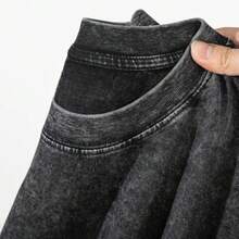 Camiseta de algodón lavado con esqueleto en agua - Negro - Ver 2