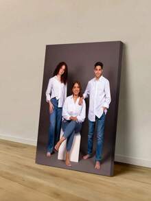 1pc Customized Canvas Wall Art, Frameless Poster, Comfortable Indoor Framed Canvas, Room Decor, Wedding Memento, Mother's Day Gift, Father's Day Gift, Personalized Commemorative Gift, Suitable For Graduation, Wedding And Other Occasions - Multicolor - View 3