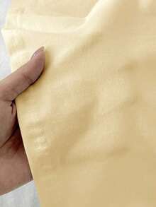 1 pieza Camiseta ajustada de forma sólida 95% algodón - Albaricoque - Ver 8
