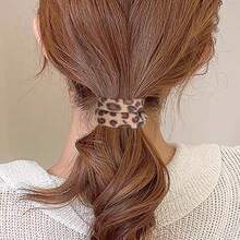 5pcs Leopard Print Casual Polyester Elastic Hair Ties, All Season - B - View 2