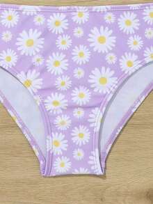Tween Girls' Summer Beach Daisy Print Bikini Set - Multicolor - View 4