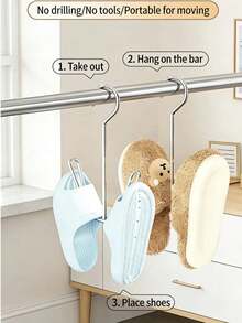 Estante ajustable para zapatos sin taladrar para alféizar de ventana, organizador colgante multiusos a prueba de agua y de gran resistencia para barandilla de balcón, secadora montada en ventana, diseño antirrobo y ahorra espacio para ventana, apto para zapatillas, pantuflas, uso diario en patio y balcón del hogar - Ver 8