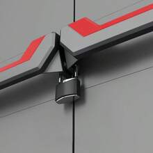 Mobiletto in plastica, alto, LxPxA: 68x39x173 cm, grigio/nero/rosso, incl.3 ripiani regolabili in altezza (max.La capacità di carico è di 15 kg. - Mobile alto - Visualizzare 6