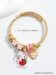 1 chiếc vòng tay hình nhân vật hoạt hình Sanrio với mặt dây chuyền KT Cat Kuromi, phụ kiện thời trang và đa năng. - Nhiều màu 1 - Xem 5